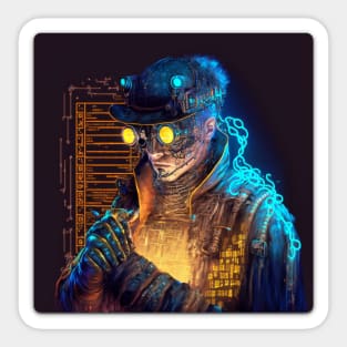 Steampunk Coder - V2 - A fusion of old and new technology Sticker